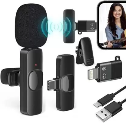  K8 YouTube Wireless Mic Plug & Play Type C Collar Mic Support Android-IOS Microphone